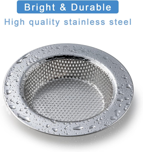 Panier de vidange double couche en maille d'acier inoxydable pour évier de cuisine, filtre à déchets et bouchon - Product Image 4