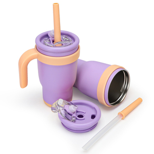 SilverJet Kids Stainless Steel Cup 14oz Vacuum Insulated <b>With</b> <b>Straw</b> Leakproof Lid Portable Eco-Friendly Back To School Use - Product Image 1