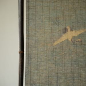 Classical Purple Bamboo Crane Design Folding Screen For Tea <b>Rooms</b> And Entryways Foldable <b>Room</b> <b>Divider</b> - Product Image 4