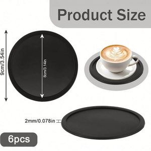 Sous-verre rond en silicone personnalisable avec logo imprimé 7cm/8cm/9cm, isolant, antidérapant, anti-brûlure, promotionnel pour le thé - Product Image 2