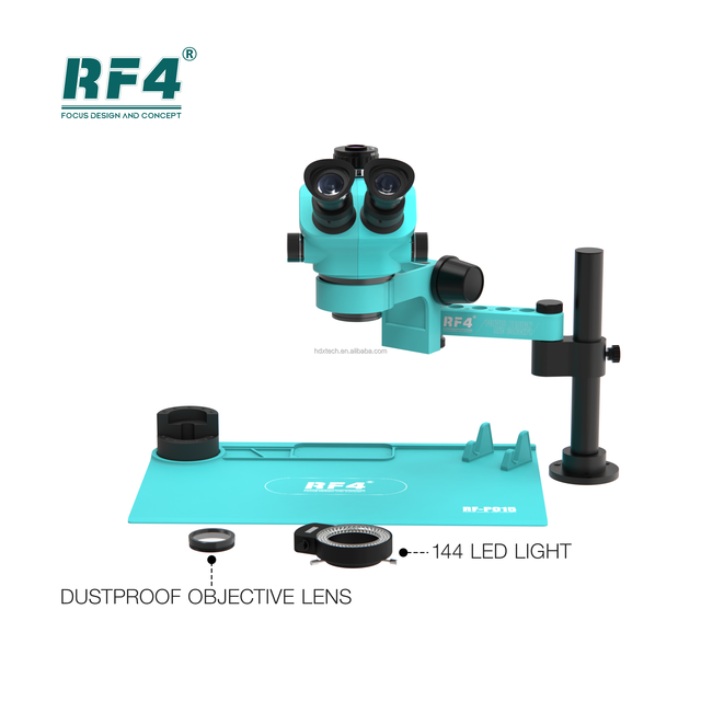 Rf4 Microscope Rf-7050pro- F019 360 Degree Rotatable Mobile Repair Digital Trinocular Electronic Microscope for Cell Phone