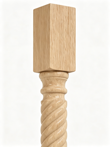 Rampe d'escalier moderne en bois de peuplier écologique, main courante murale au design torsadé pour balustrades d'escalier, marque EFS, garantie 1 an - Product Image 3