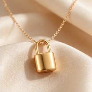 Lot de 5 pendentifs cadenas solides en acier inoxydable, breloques cadenas, accessoires faits à la main, composants pour la fabrication de bijoux DIY - Product Image 3