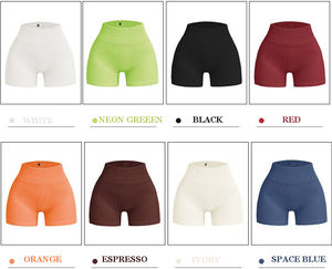 Shorts de sport sans couture côtelés Embody pour femme, taille haute, en nylon, pour fitness et gym - Product Image 2