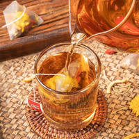Teh Herbal Krisan, Wolfberry, Biji Cassia 30 Sachet 150g Daun Murbei Akar Burdock Dapat Disesuaikan OEM Label Pribadi