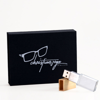 Clé usb 128 personnalisée en cristal avec logo, 8 go, 16 go, 32 go, 64 go, 2.0 go