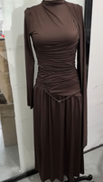Abaya turque R-836 pour femmes musulmanes, robe maxi élégante, respirante et modeste pour mariage, adultes