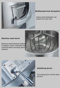 Batidora Industrial Comercial Grande de 50L / Batidora de Alimentos Multifuncional Profesional con Soporte <span class=keywords><strong>para</strong></span> Panadería - Product Image 6