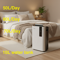 Déshumidificateur réfrigérant pour piscine de 70 L avec une capacité de 127 pintes/24h et un réservoir d'eau de 10 L, humidistat réglable