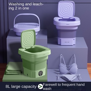 Mini-lave-linge portable automatique tout-en-un pliable pour sous-vêtements et collants, petite machine à laver en plastique semi-automatique, vente en gros - Product Image 1