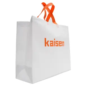 Bolsa de compras reutilizable con logotipo personalizado de KAISEN, bolso de mano no tejido respetuoso con el medio ambiente con logotipo impreso, venta al por mayor