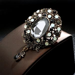 YB-39 gros femmes bijoux mode camée fleur strass alliage goutte diamant cristal <span class=keywords><strong>broche</strong></span> - Product Image 3