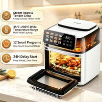 Nouvelle Offre Spéciale : Four à Friture à Air Intelligent Carré Moderne 15L 2200W, Cuisson Vapeur, Double Chauffage, Contrôle Tactile Wi-Fi, Fenêtre Visible, Multifonction