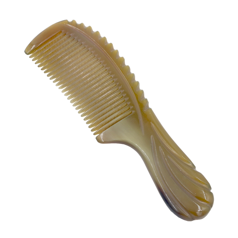 天然ベトナム水牛の角櫛 ヘアマッサージコーム 静電気防止 牛角櫛