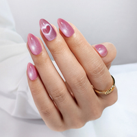 Faux Ongles Dégradés Longue Tenue Couverture Complète 24 Pièces à Coller, Ongles Artificiels Type Cercueil Réutilisables