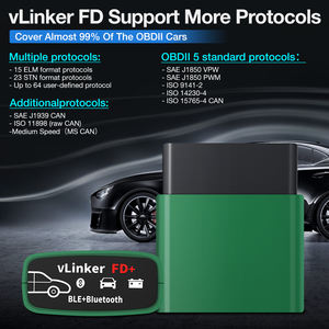 Vgate VLinker pour scanner <span class=keywords><strong>OBD2</strong></span> avec prise en charge J2534 et ELM 327 pour Android/iOS Vert/Noir - Product Image 6