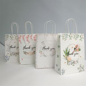 Bolsa de Regalo de Papel de 26*12*33cm con Asa, Bolsas de Embalaje Portátiles con Diseño Floral, Recuerdos de Boda para Invitados, Decoración para Regalos de Cumpleaños - Product Image 5