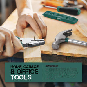 Kit d'outils Profix 59 pièces en acier au chrome-vanadium, ensemble d'outils de réparation pour la maison avec marteau, clé, tournevis, pinces, règle et embouts - Product Image 4