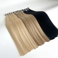 Extensions capillaires Nano Tip en cheveux vierges Remy européens doublement étirés, pour la vente en gros, micro-liens, pour stylistes professionnels, toutes teintes