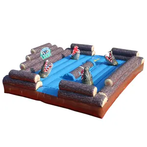 Popular juego de justas inflables con tema de tiburón de Lona de PVC para negocios de alquiler de eventos