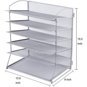 6-Tier Letter Tray Organiser Paper Filing Tray for Office Desk, <b>File</b> Holder with Stackable Filing Trays - Product Image 5