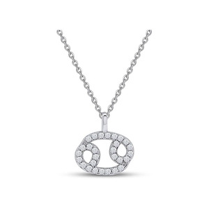 14K placcato oro zodiacale cancro oroscopo collana pendente donne alla moda 16 + 2 catena regolabile zircone fidanzamento festa di nozze - Product Image 1