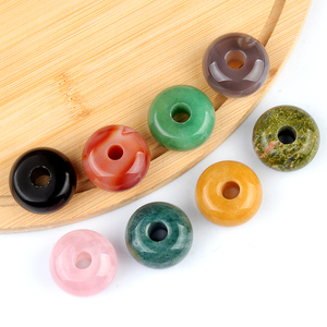 Perle de paix en cristal semi-précieux naturel de 30 mm avec trou de 8 mm, écologique, faite à la main, pour la fabrication de colliers et de pendentifs DIY - Product Image 2