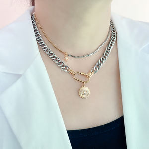 Kalung Wanita Menawan Berlapis-lapis dengan Mata Jahat, Desain Baru <span class=keywords><strong>2026</strong></span>, Bahan Stainless Steel, Pengait Pendakian yang Dapat Dilepas, Berhiaskan Berlian, DIY - Product Image 3