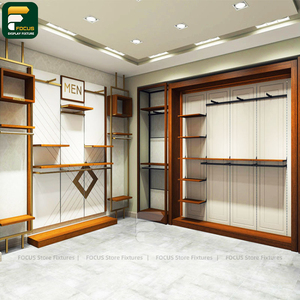Contemporary Clothing Boutique Garment <b>Display</b> <b>Cabinet</b> <b>Wall</b> Rack Cashwrap Counter Shelf Lighting Fixture - Product Image 2