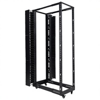 Rack de serveur en aluminium Starlink à 4 poteaux, cadre ouvert, 19 pouces, sur roulettes