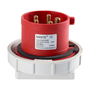Nante FNP1-534 Heavy-Duty công nghiệp hình chữ nhật cắm ổ cắm IP67 Bảng điều chỉnh gắn kết 63A hiện tại nhựa Ổ cắm điện tường - Product Image 3