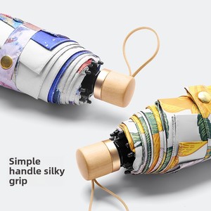 <span class=keywords><strong>Parapluie</strong></span> pare-soleil double couche pour femmes <span class=keywords><strong>haut</strong></span> <span class=keywords><strong>de</strong></span> <span class=keywords><strong>gamme</strong></span> avec sac 5 mini <span class=keywords><strong>parapluie</strong></span> <span class=keywords><strong>de</strong></span> poche <span class=keywords><strong>pliant</strong></span> en bois imprimé - Product Image 3