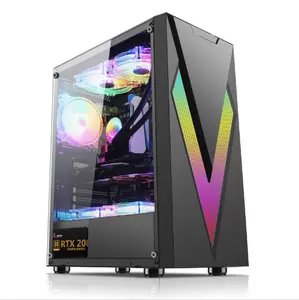 hot selling new designed p4 custom transparent side panel full tower ATX gaming case