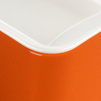 Plateau de service carré en mélamine personnalisé, 9 compartiments, orange et blanc brillant, pour apéritifs, vente en gros