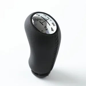 אוטומטי תיבת הילוכים יד knob 5 מהירות כרום ראש עור עבור רנו רכב Gear Shift Knob