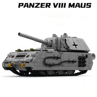 Panzer VIII Maus Süper Ağır Tankı II. Dünya Savaşı Alman Askeri Modeli ABS Plastik DIY Yapım Blokları Eğitici Oyuncak