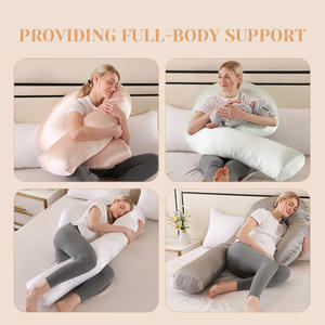 หมอนรองครรภ์แบบยาว OEM รุ่น J-type พร้อมปลอกผ้าเย็น รองรับทั้งตัว สำหรับคุณแม่ตั้งครรภ์ ช่วยพยุงหน้าท้อง สะโพก และขา - Product Image 5