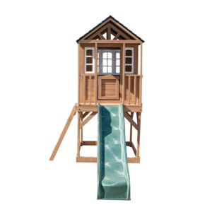 Set de juegos para exteriores con tobogán pequeño y estructura de escalada de madera para patio trasero, ideal para jardín y casa de juegos. - Product Image 2