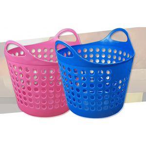 ตะกร้าผ้าพลาสติกกันน้ำแบบใช้ซ้ำได้ทันสมัย ลายจุดใหญ่ พับเก็บได้ ดีไซน์สวยงาม เหมาะสำหรับใช้ในบ้านและโรงแรม - Product Image 1