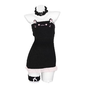 Conjunto de camisón ajustado con temática de gatos, sexy e inocente, para mujer, perfecto para lencería nocturna. - Product Image 2