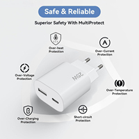 Chargeur mural USB Type-C à charge rapide PD 25W, adaptateur de voyage avec prise EU, chargeur rapide avec câble de charge de 1 m, 1,5 m, 2 m pour Samsung