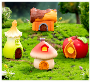 DIY juguetes para niños accesorios artesanías de resina 3D hongo manzana tocón Morning Glory casa forma para bosque Hada jardín casa de muñecas Kit - Product Image 5