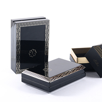 Boîte à parfum en bois ouverte de luxe personnalisée en laque de piano, emballage de boîte cadeau