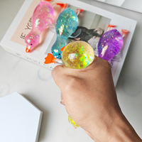 Jouet Squishy en Plastique Transparent en Forme de Canard Pailleté, à Rebond Lent, Anti-Stress, Jouet Sensoriel à Presser pour Enfants de 14 Ans et Plus, Vente en Gros