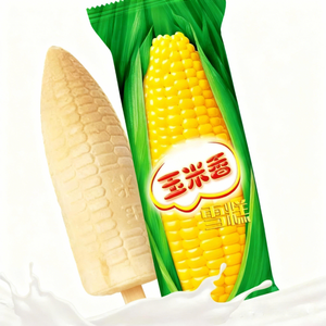 Helado en Forma <span class=keywords><strong>de</strong></span> Maíz 3D, Recubrimiento Especial <span class=keywords><strong>de</strong></span> Gofre, Sabor a Maíz Dulce, Helado al por Mayor, OEM, Bolsa, Certificado HALAL - Product Image 1