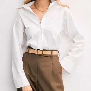 Custom 100 Silk Womens, Blouses Shirt For Woman Long Sleeve Women Clothes 2024 White Ladies Tops/