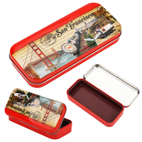 Boîte en métal rectangulaire rouge personnalisée avec couvercle à charnière pour chocolat au lait, bonbons, chewing-gum et sandwichs – Offre Spéciale