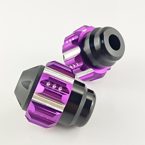 Qiangye CNC - Protectores de Horquilla de Aluminio para Motocicleta, Color Morado, Plateado y Negro, Accesorios para Ruedas Delanteras y Traseras - Product Image 1