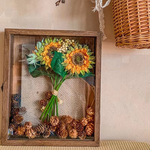 Cadre carré en bois noir, boîte à souvenirs profonde, présentoir pour objets précieux, fabrication directe usine, OEM personnalisé, vente en gros - Product Image 2