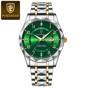 Reloj para Hombre de Acero Inoxidable, Relojes de Cuarzo, Resistentes al Agua, Luminosos, Casuales, de Negocios, POEDAGAR 858 - Product Image 3